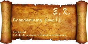 Brandenburg Kamill névjegykártya